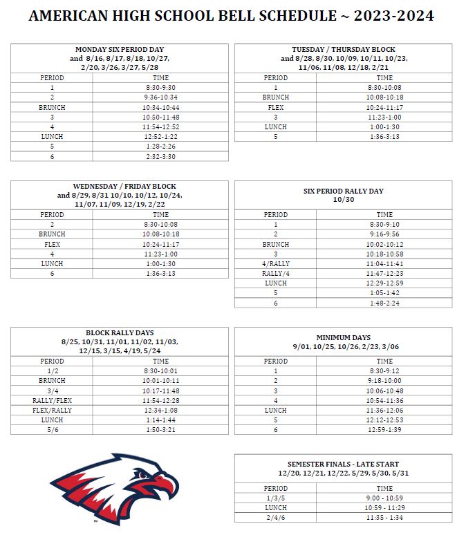 Bell Schedule American