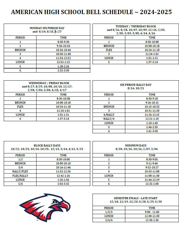 Bell Schedule American Bell Schedule American