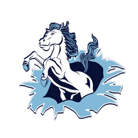 brookvale logo - horse erupting through page
