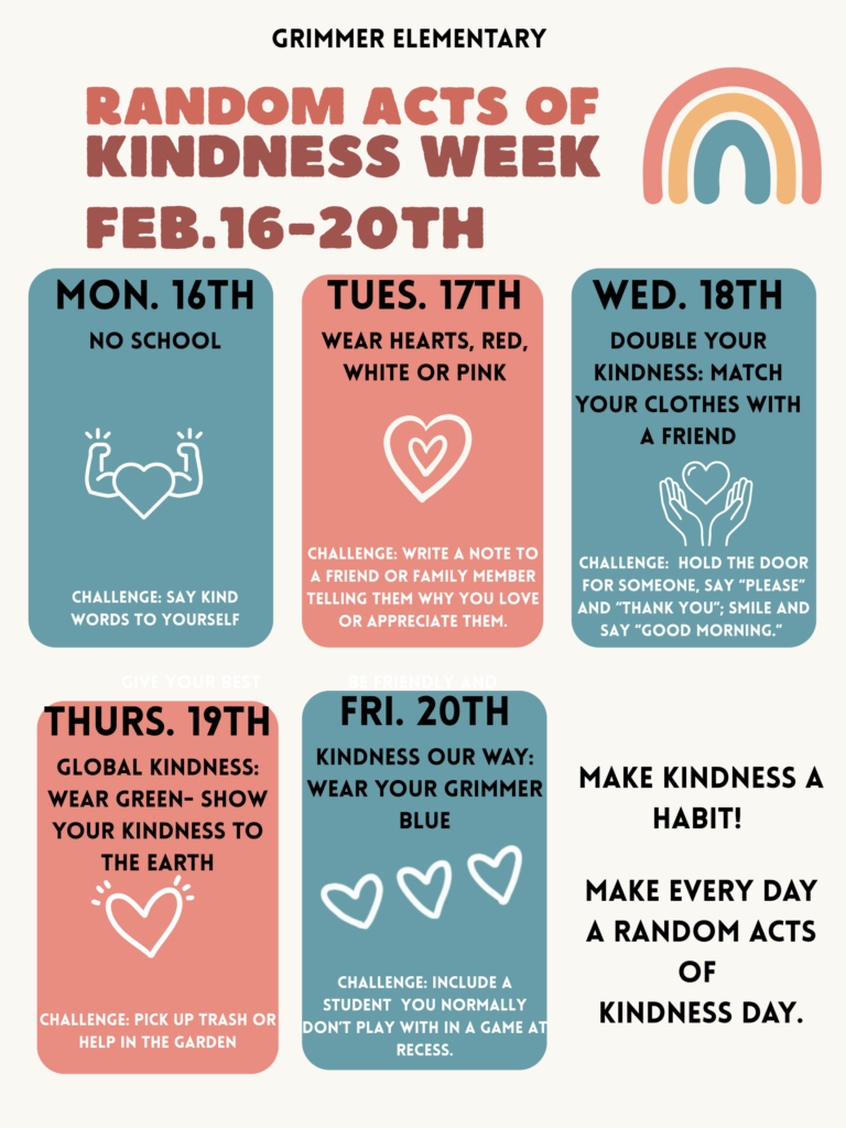 February Random Acts of Kindness Week Spirit Week