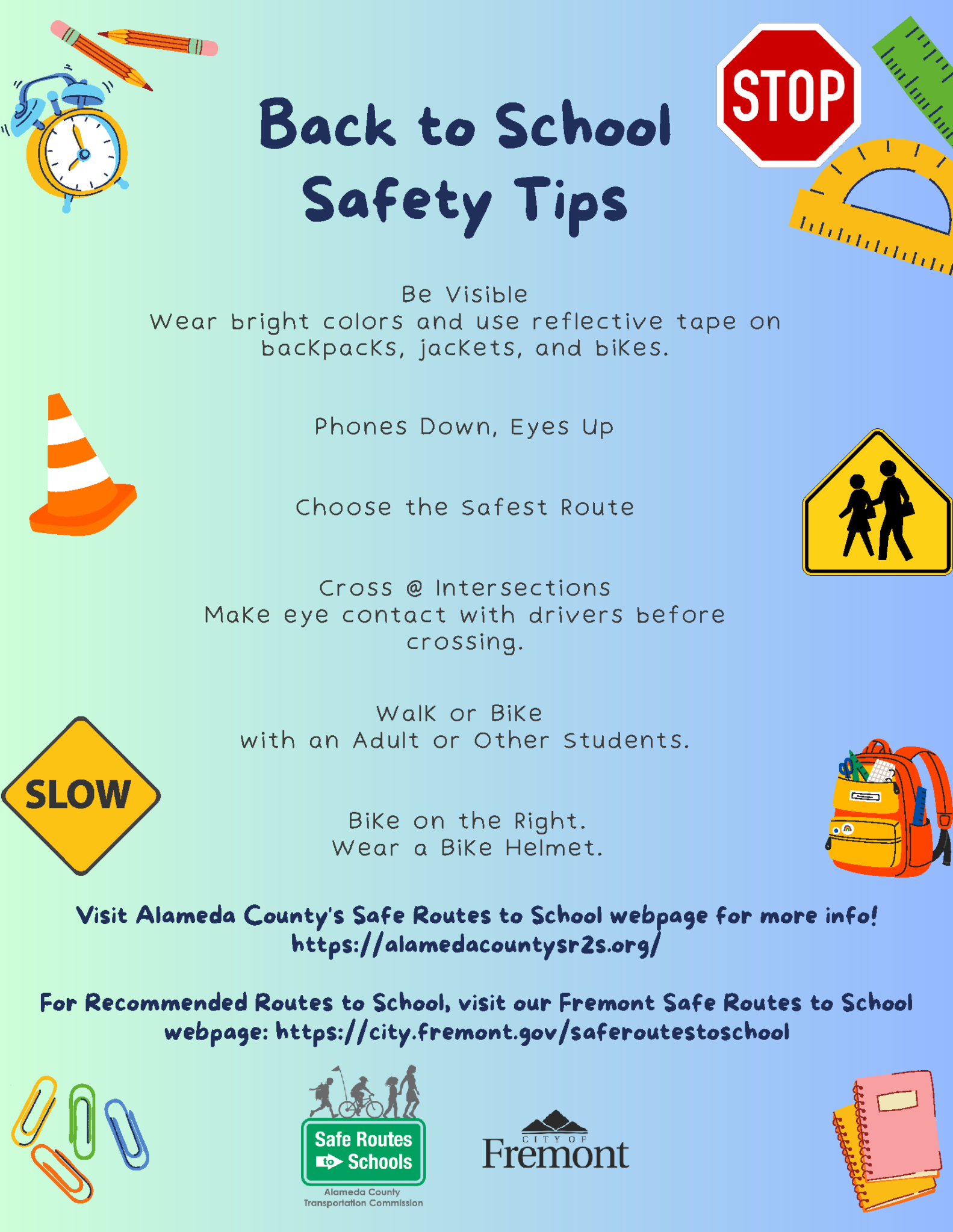 City of Fremont Back to School Safety Tips - Irvington