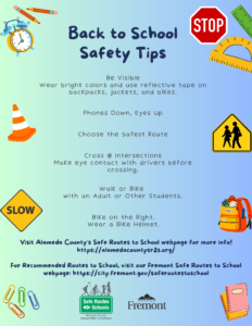 Back to School Safety Tips flyer