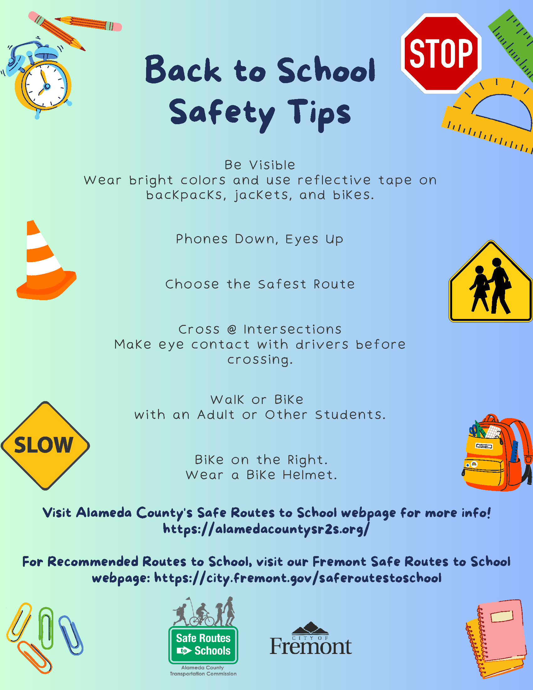 City of Fremont Back to School Safety Tips - Mission San Jose
