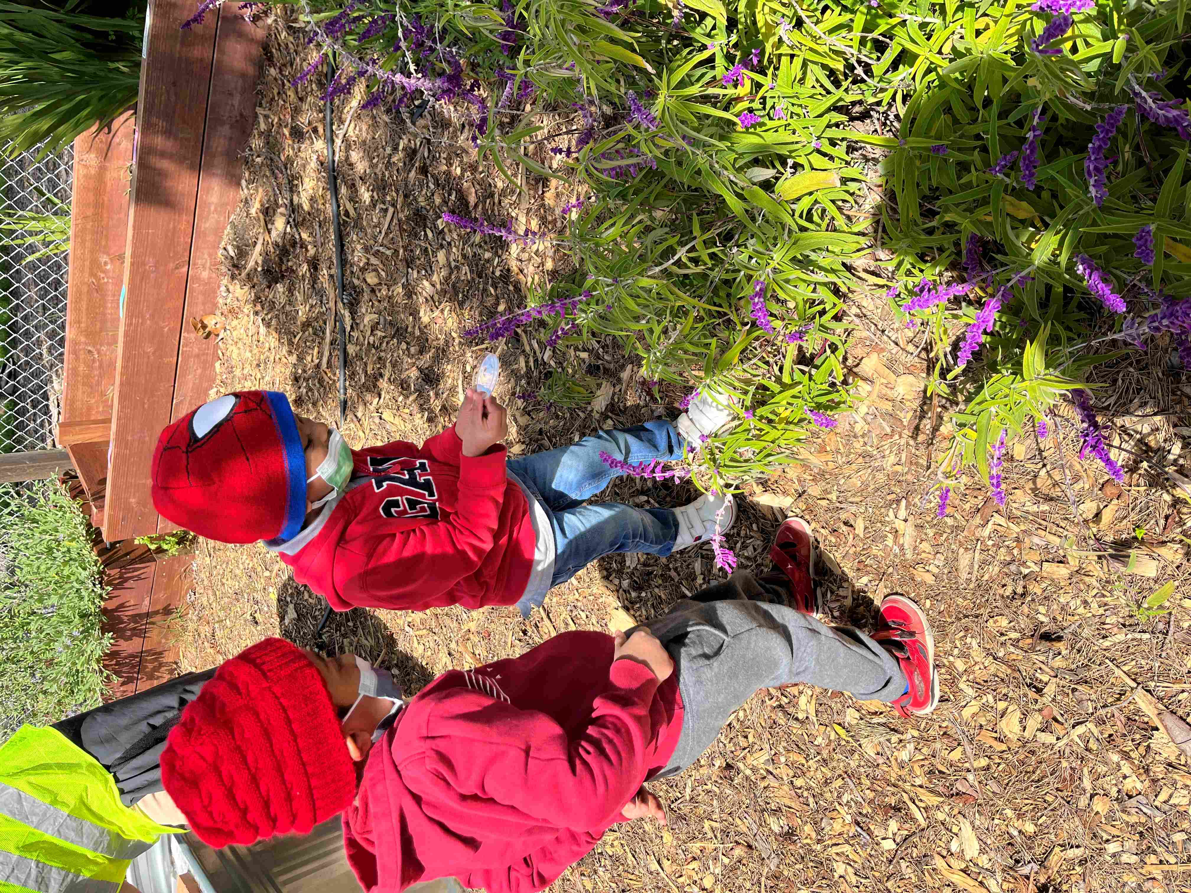 students at nature learning center