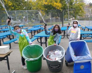 Weibel students sorting waste
