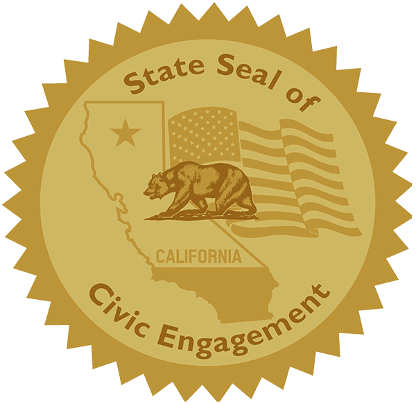 Seal with state outline and US flag