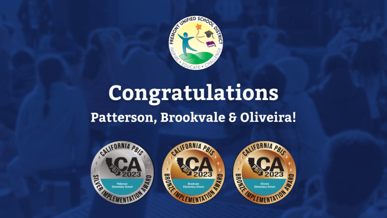 Congratulations Patterson, Brookvale & Oliveira with PBIS award graphics