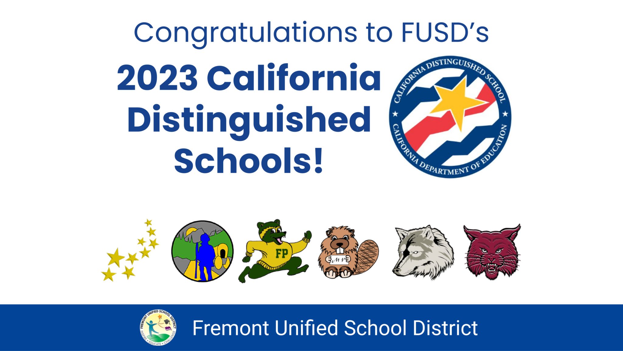 Six FUSD Elementary Schools Named California Distinguished Schools