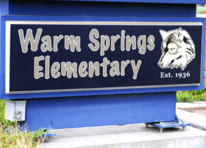 Warm Springs Elementary school sign