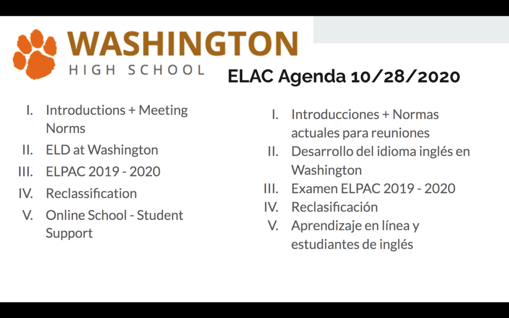 ELAC Agenda 10 28 2020